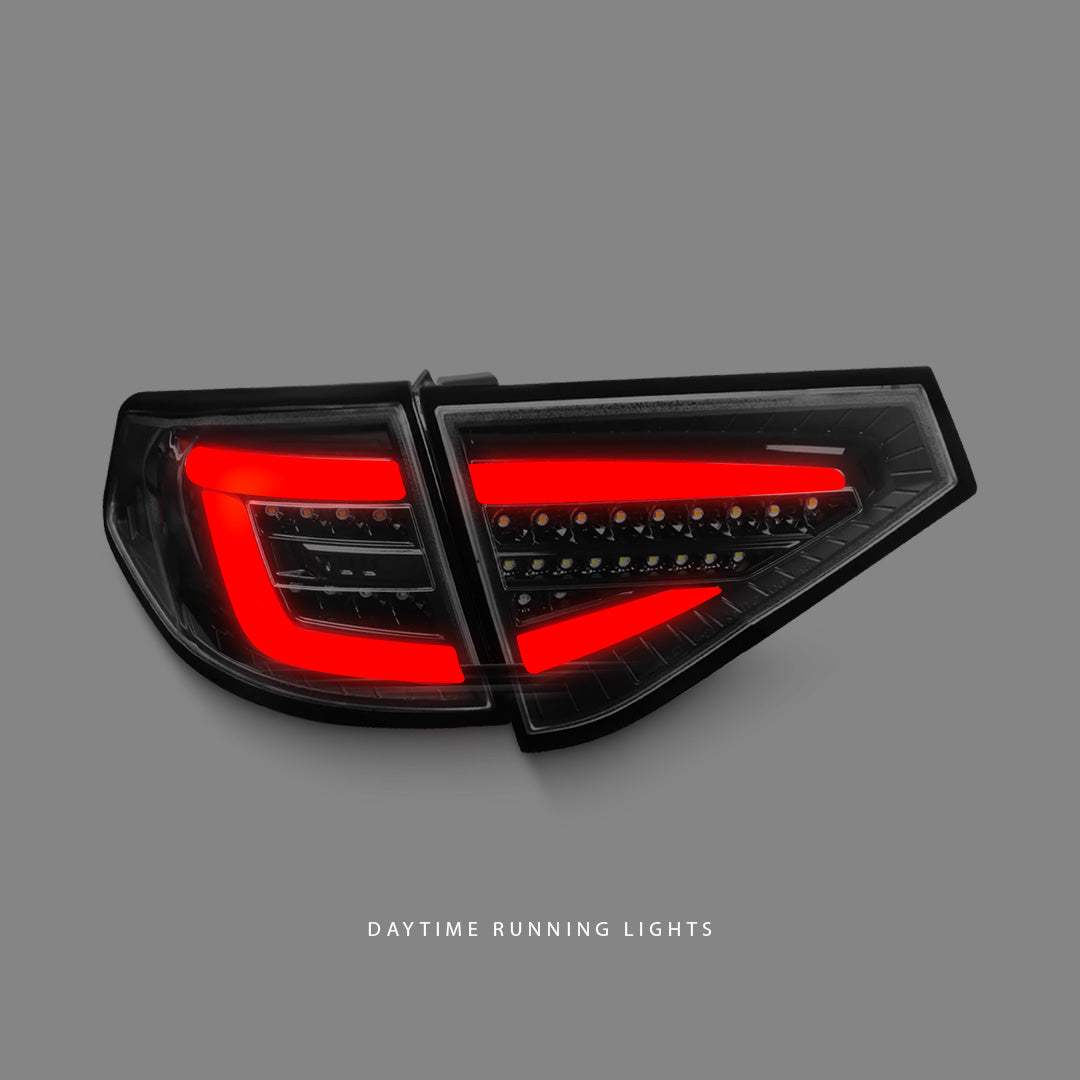 Subaru WRX STI GR (2008 - 2013) Sequential Jet Black 3D LED Dynamic Signal Tail Lights LH + RH