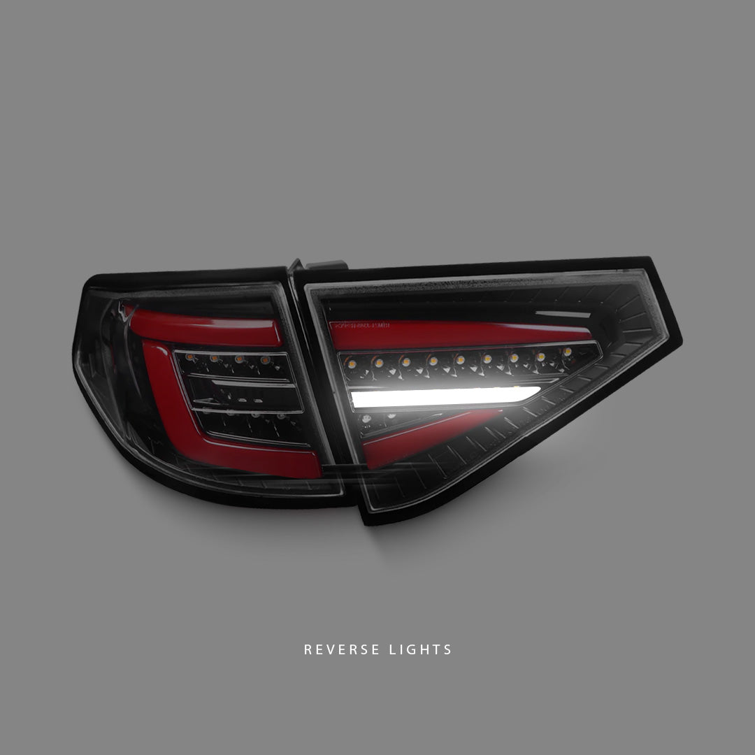 Subaru WRX STI GR (2008 - 2013) Sequential Jet Black 3D LED Dynamic Signal Tail Lights LH + RH