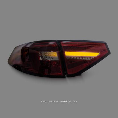 Subaru WRX STI GR (2008 - 2013) Sequential Smoke Red 3D LED Dynamic Signal Tail Lights LH + RH