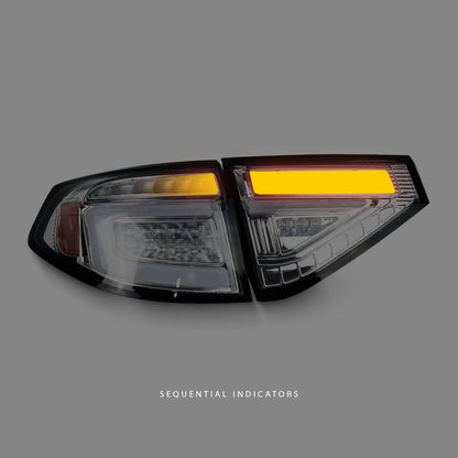 Subaru WRX STI GR (2008 - 2013) Sequential Clear LED 3D Dynamic Indicator Tail Lights LH + RH