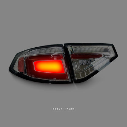 Subaru WRX STI GR (2008 - 2013) Sequential Clear Red Bar LED 3D Dynamic Indicator Tail Lights LH + RH