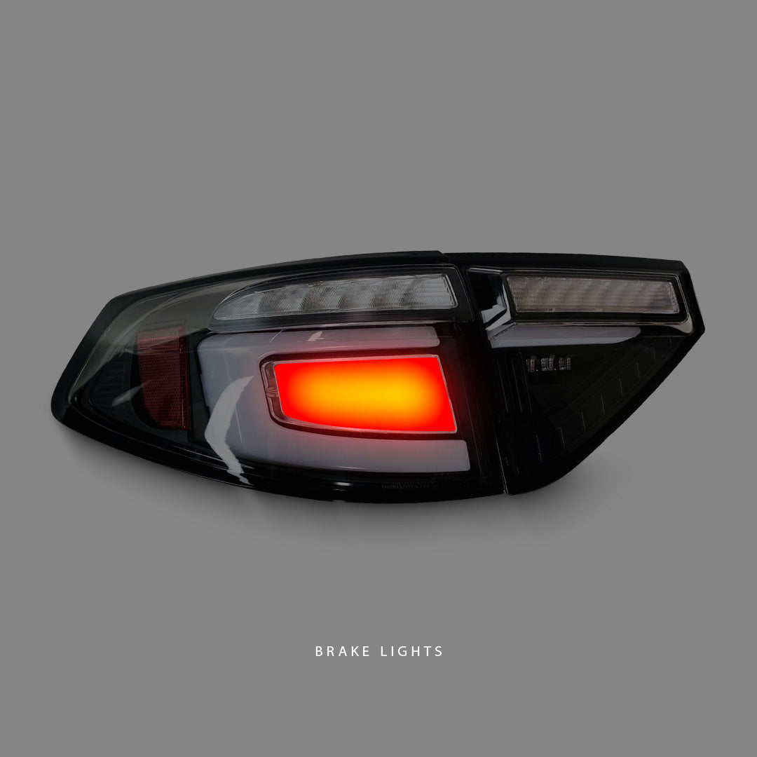 Subaru WRX STI GR (2008 - 2013) Sequential Black 3D LED Dynamic Signal Tail Lights LH + RH