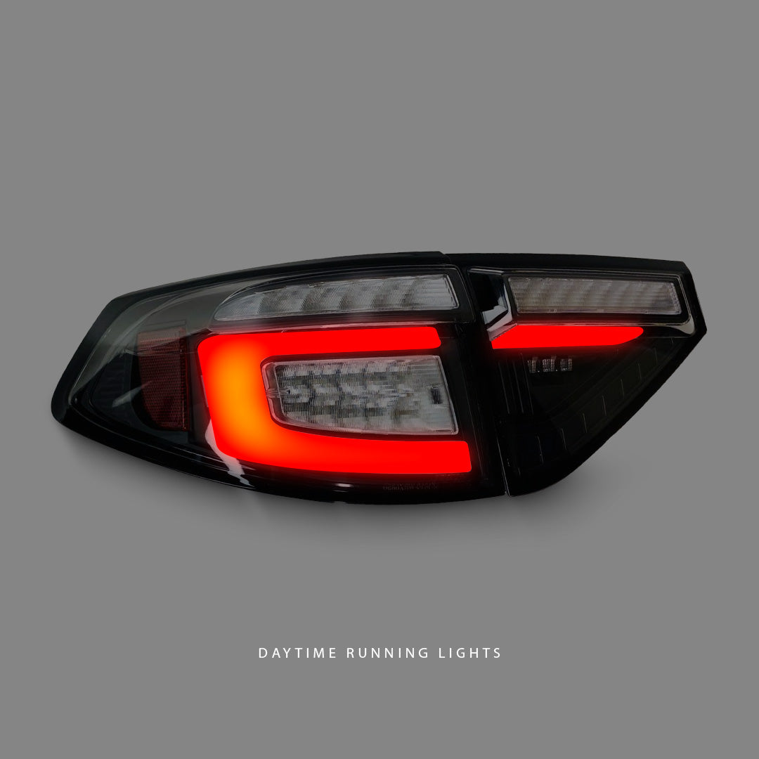 Subaru WRX STI GR (2008 - 2013) Sequential Black 3D LED Dynamic Signal Tail Lights LH + RH