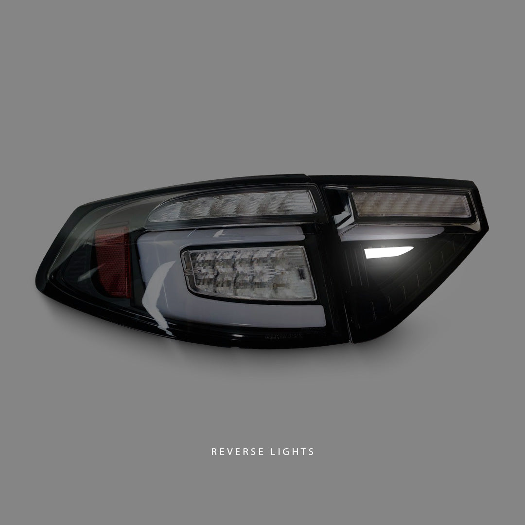Subaru WRX STI GR (2008 - 2013) Sequential Black 3D LED Dynamic Signal Tail Lights LH + RH