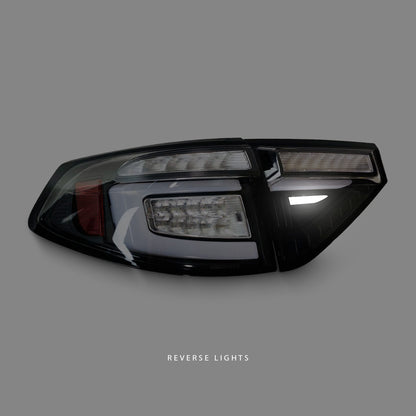 Subaru WRX STI GR (2008 - 2013) Sequential Black 3D LED Dynamic Signal Tail Lights LH + RH