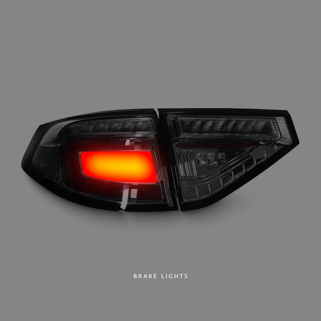 Subaru WRX STI GR (2008 - 2013) Sequential Smoke Black LED Dynamic Signal Tail Lights LH + RH