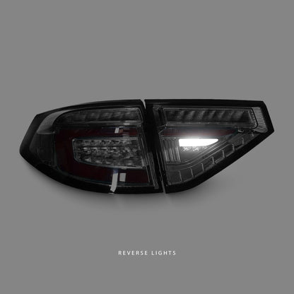 Subaru WRX STI GR (2008 - 2013) Sequential Smoke Black LED Dynamic Signal Tail Lights LH + RH