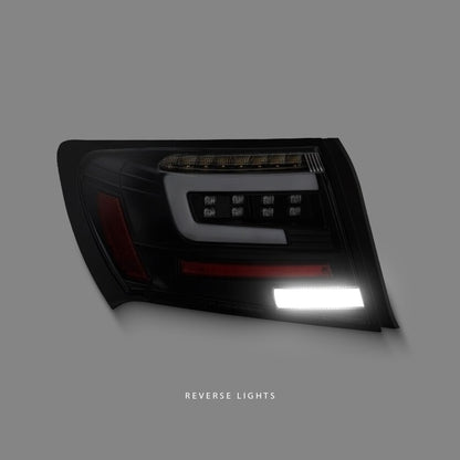 Subaru Impreza GR (2008 - 2013) Sequential Black LED Dynamic Signal Tail Lights LH + RH