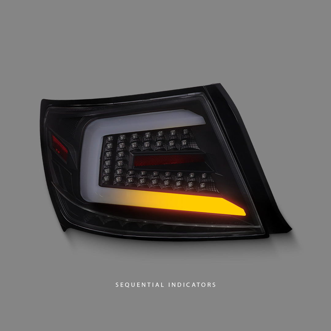Subaru Impreza GR (2008 - 2013) Sequential Black LED Dynamic Signal Tail Lights LH + RH