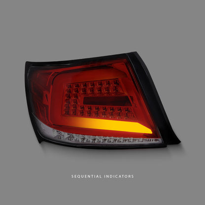 Subaru Impreza GR (2008 - 2013) Sequential Clear Red LED Tail Lights LH + RH