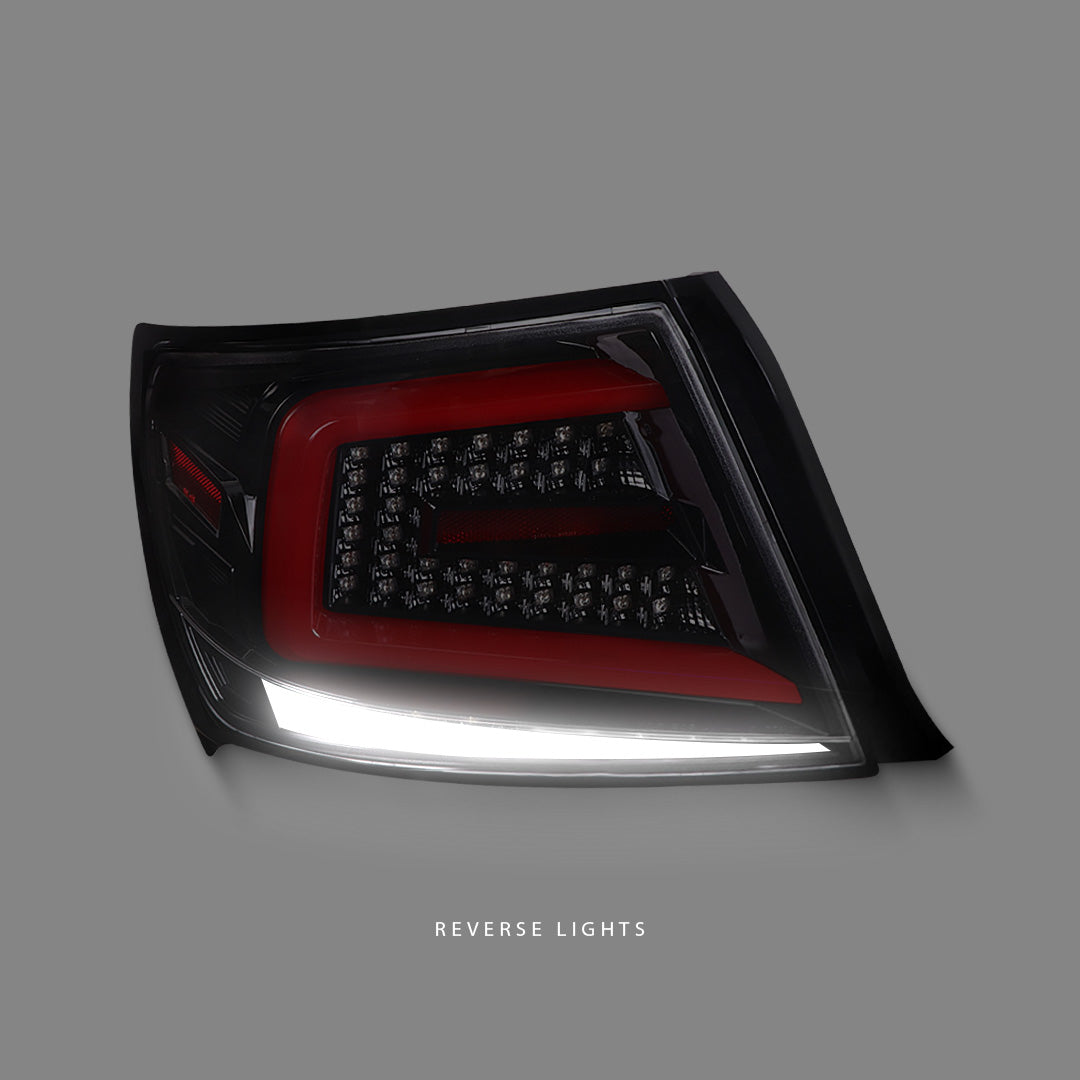 Subaru Impreza GR (2008 - 2013) Sequential Jet Black LED Tail Lights LH + RH