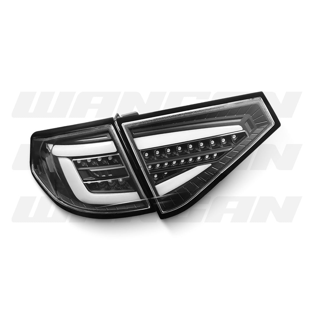 Subaru WRX STI GR (2008 - 2013) Sequential Black 3D LED Dynamic Signal Tail Lights LH + RH