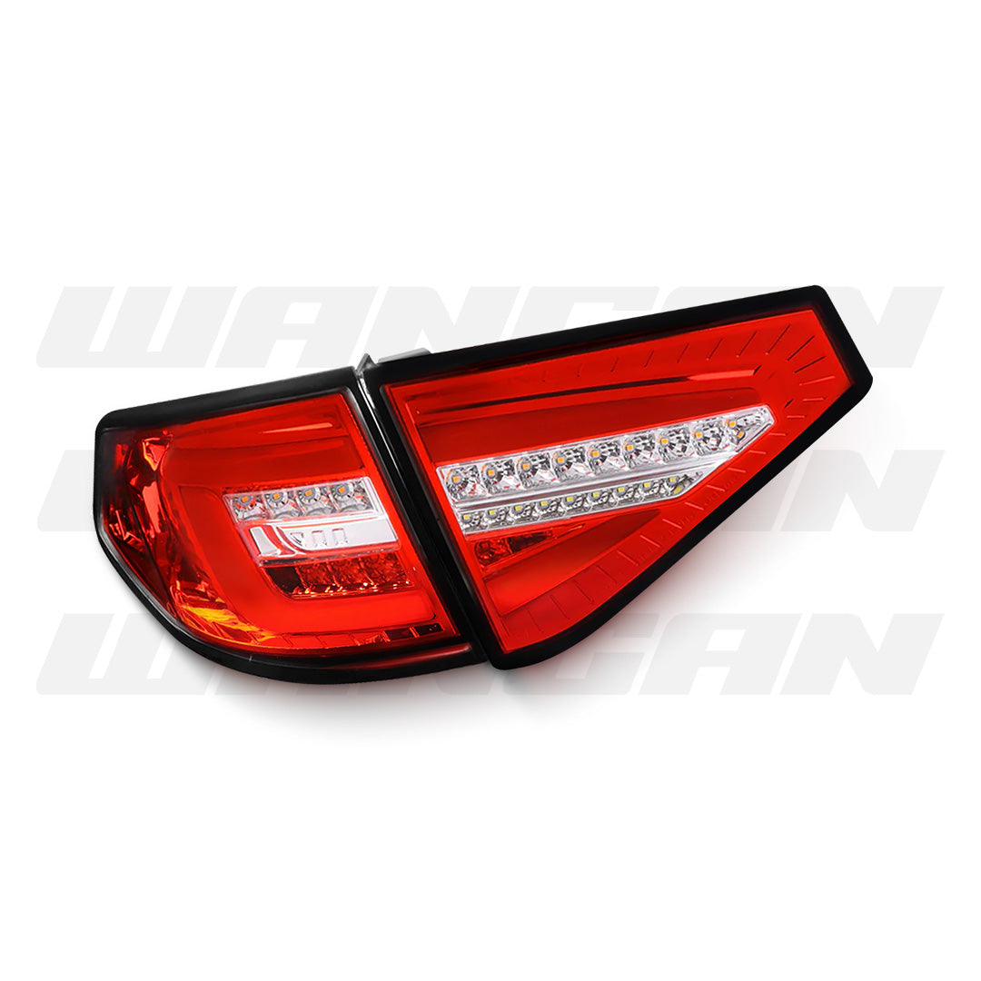 Subaru WRX STI GR (2008 - 2013) Sequential Clear Red 3D LED Dynamic Signal Tail Lights LH + RH
