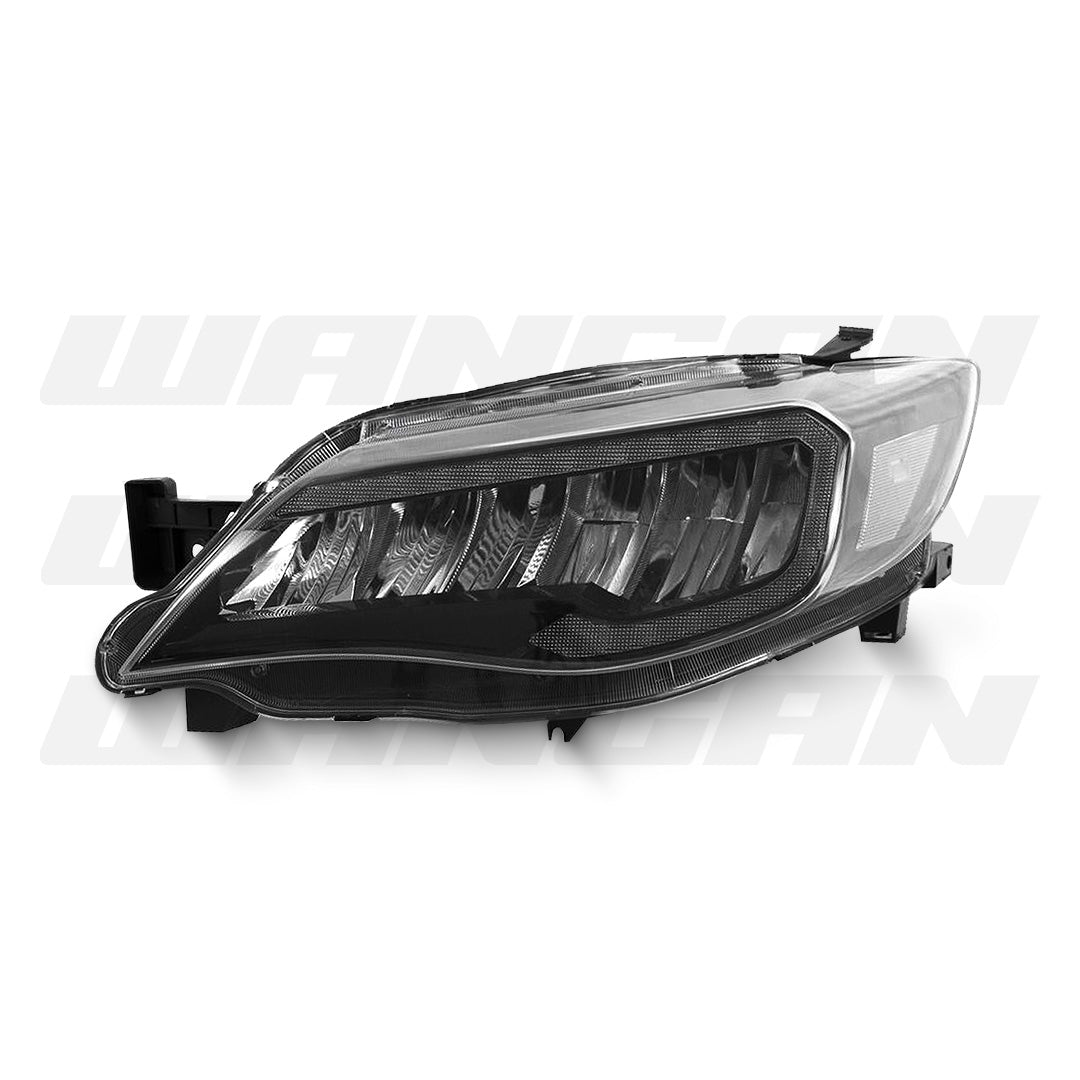 Subaru WRX STI GR (2008 - 2013) Sequential Black Full LED DRL Reflector Headlights LH + RH