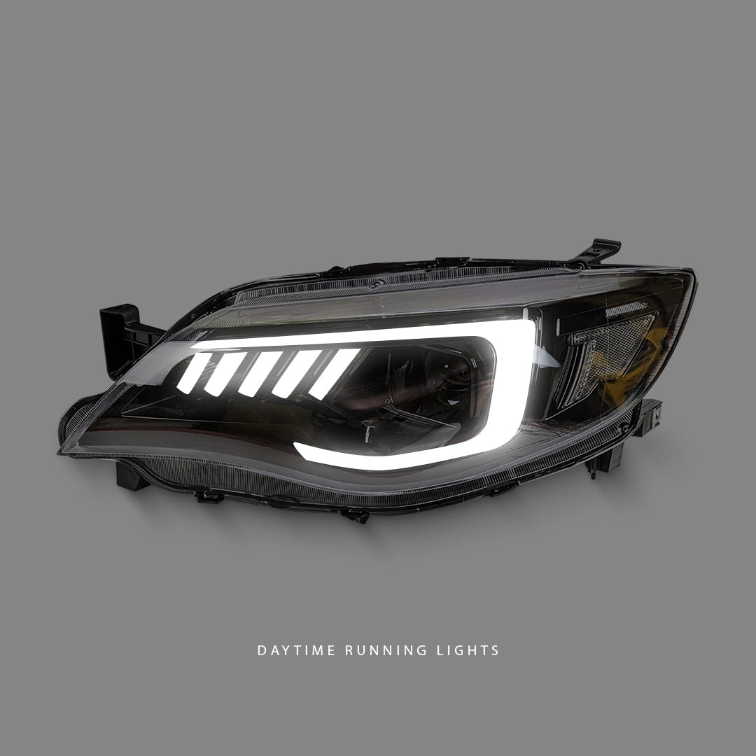Subaru WRX STI GR (2008 - 2013) Sequential Black LED DRL Projector Headlights LH + RH