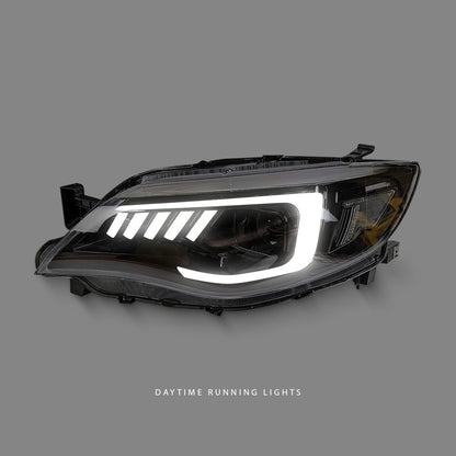 Subaru WRX STI GR (2008 - 2013) Sequential Black LED DRL Projector Headlights LH + RH