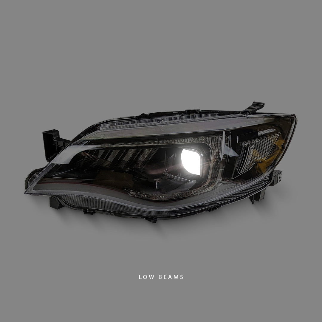 Subaru WRX STI GR (2008 - 2013) Sequential Black LED DRL Projector Headlights LH + RH
