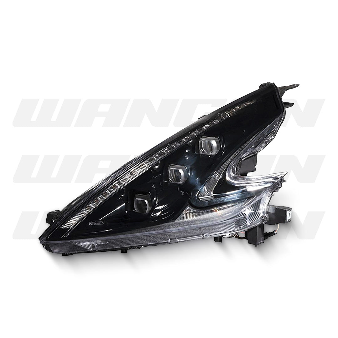 Nissan 370Z Z34 (2008 - 2021) Sequential Black Triple LED Projector Headlights LH + RH