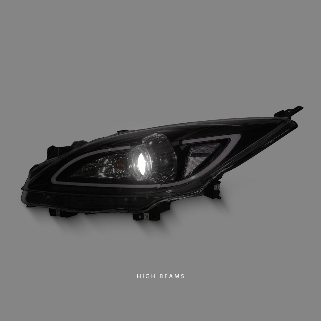 Mazda 3 BL (2009 - 2013) Black 3D LED DRL Projector Headlights LH + RH
