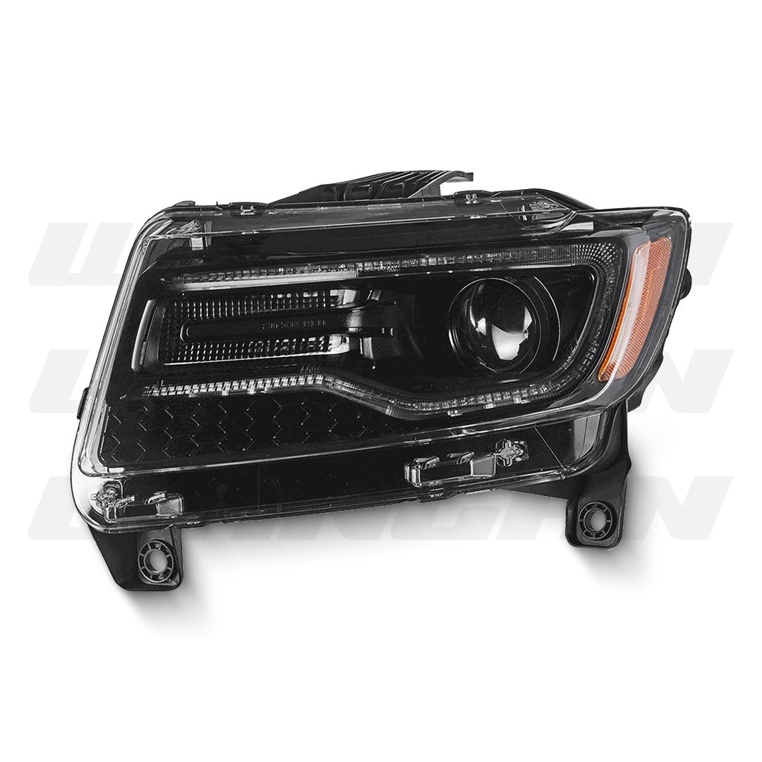 Jeep Grand Cherokee WK2 (2011 - 2013) Sequential Black LED DRL Projector Headlights LH + RH