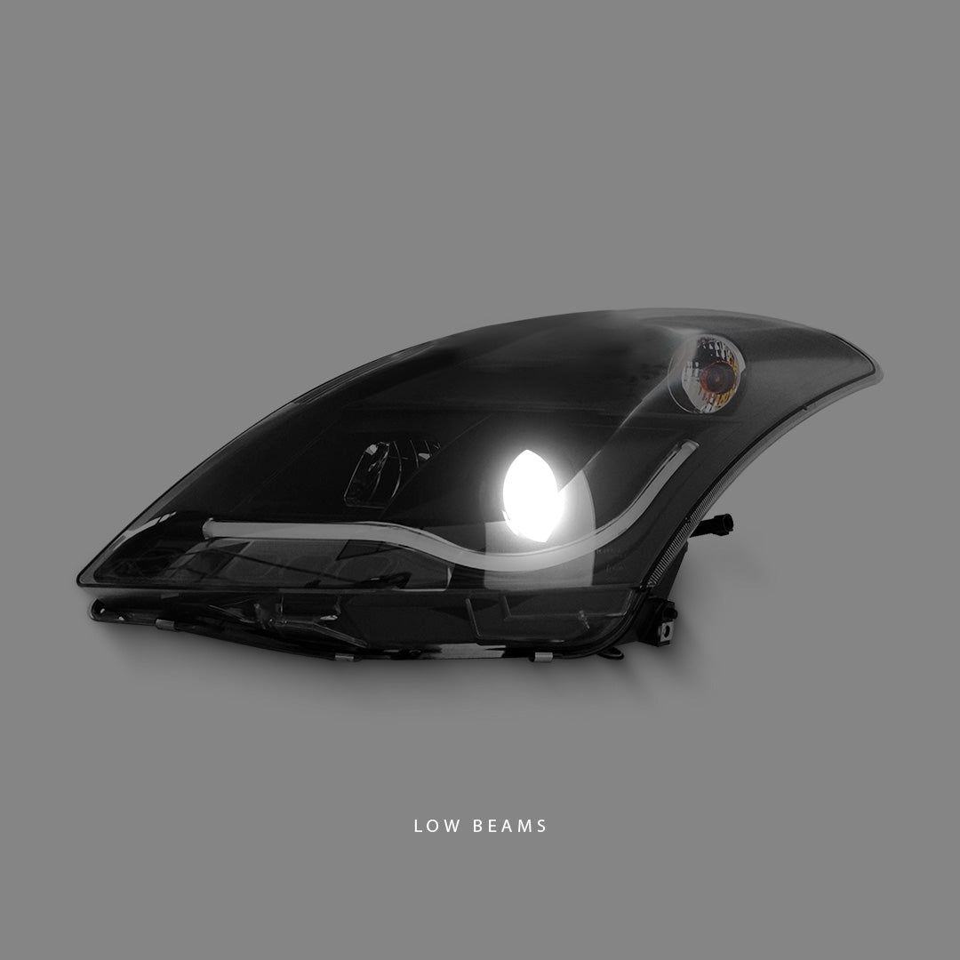 Suzuki Swift FZ (2011 - 2017) Black LED DRL Angel Eyes Projector Headlights LH + RH