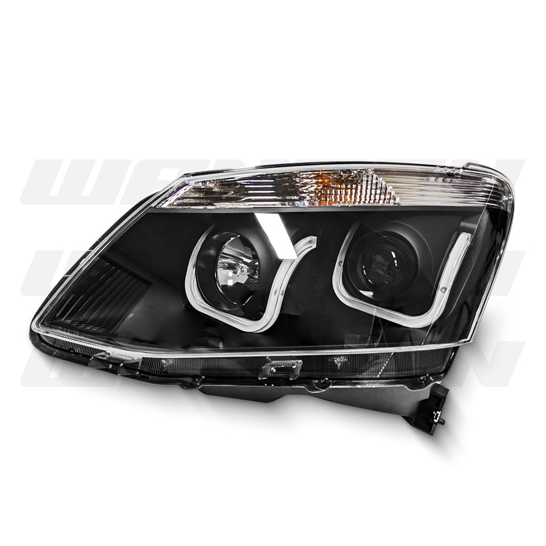 Isuzu D-MAX RT (2012 - 2016) Black LED DRL Projector Headlights LH + RH