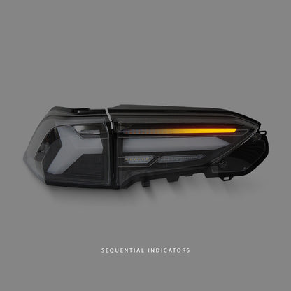 Toyota RAV4 XA50 (2019 - 2023) Sequential Black 3D LED Dynamic Signal Tail Lights LH + RH