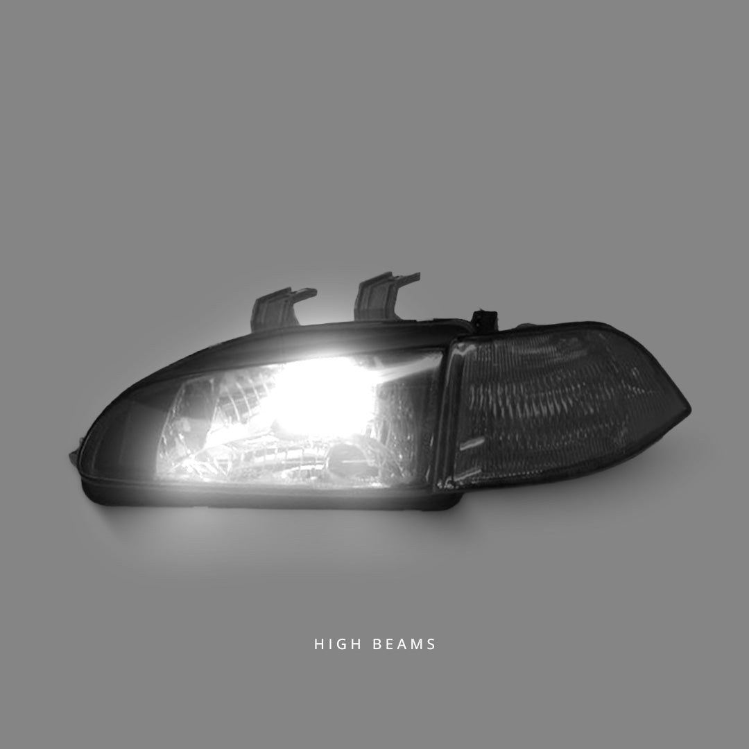 Honda Civic EG (1991 - 1995) Black Headlights & Amber Corner Lights LH + RH