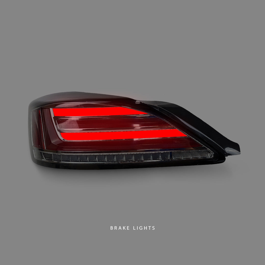 Nissan Silvia S15 (1999 - 2002) Sequential Smoke Fiber Black Chrome Tail Lights LH + RH
