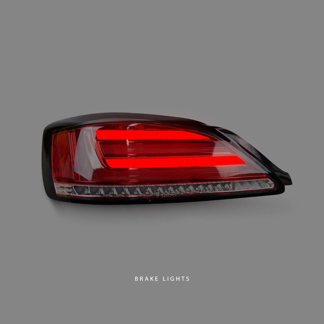 Nissan Silvia S15 (1999 - 2002) Sequential Clear Red Fiber LED Tail Lights LH + RH