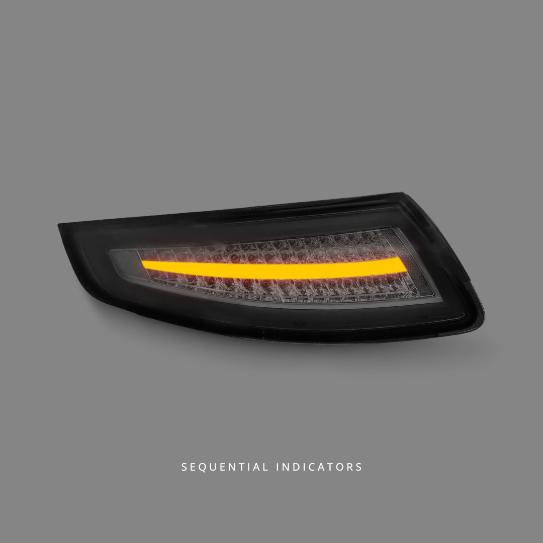 Porsche 911 997.1 (2005 - 2008) Sequential Clear Red Full LED Tail Lights LH + RH