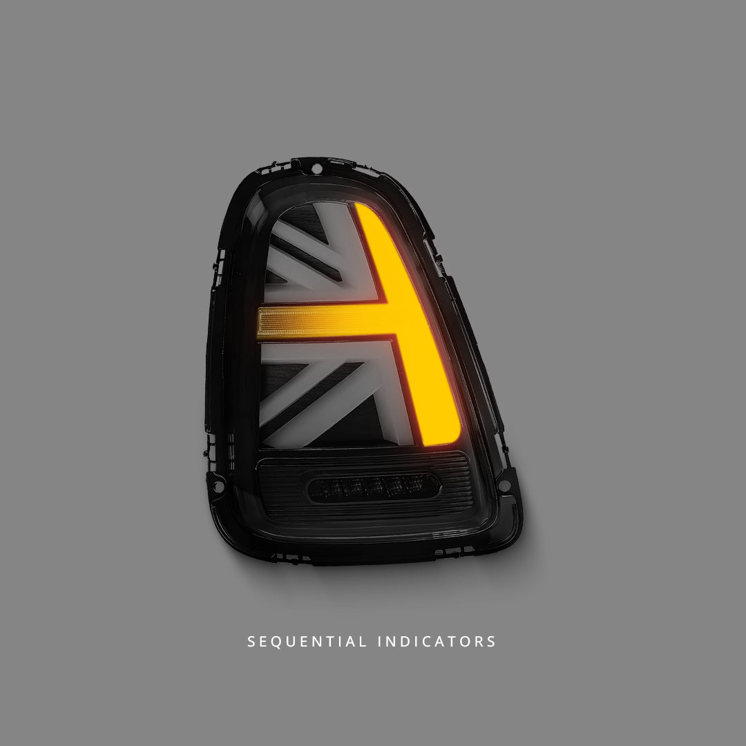 Mini Cooper R56 / R57 / R58 / R59 (2007 - 2011) Sequential Clear LED Indicator Tail Lights LH + RH