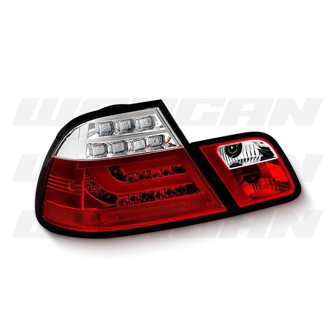 BMW 3 Series E46 (1999 - 2002) Clear Red 3D LED Tail Lights LH + RH
