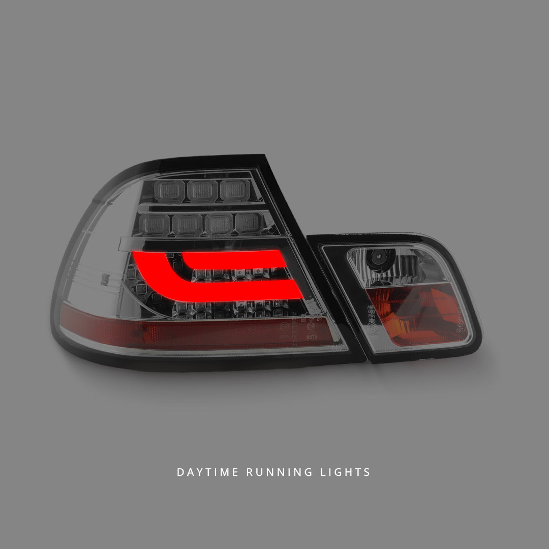 BMW 3 Series E46 (1999 - 2002) Smoke 3D LED Tail Lights LH + RH