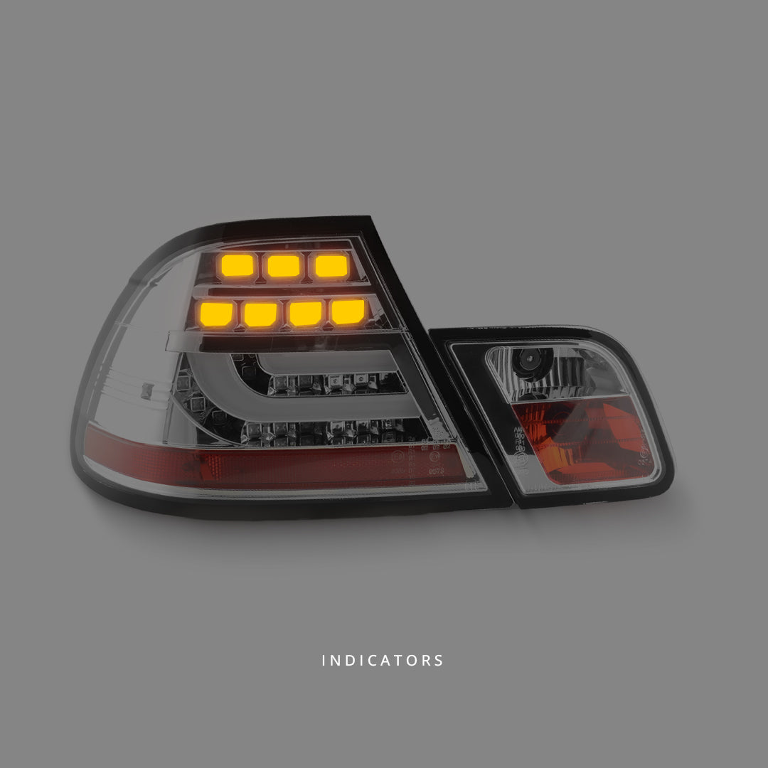 BMW 3 Series E46 (1999 - 2002) Smoke 3D LED Tail Lights LH + RH