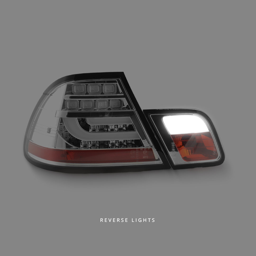 BMW 3 Series E46 (1999 - 2002) Smoke 3D LED Tail Lights LH + RH