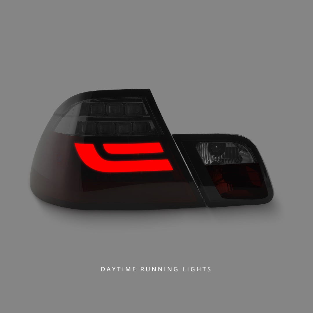 BMW 3 Series E46 (1999 - 2002) Smoke Red 3D LED Tail Lights LH + RH