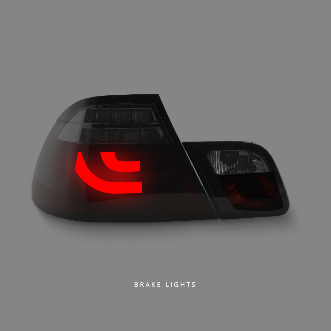 BMW 3 Series E46 (1999 - 2002) Smoke Red 3D LED Tail Lights LH + RH