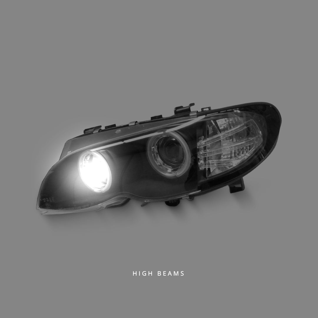 BMW 3-Series E46 Facelift (2002 - 2005) Black CCFL DRL Projector Headlights LH + RH