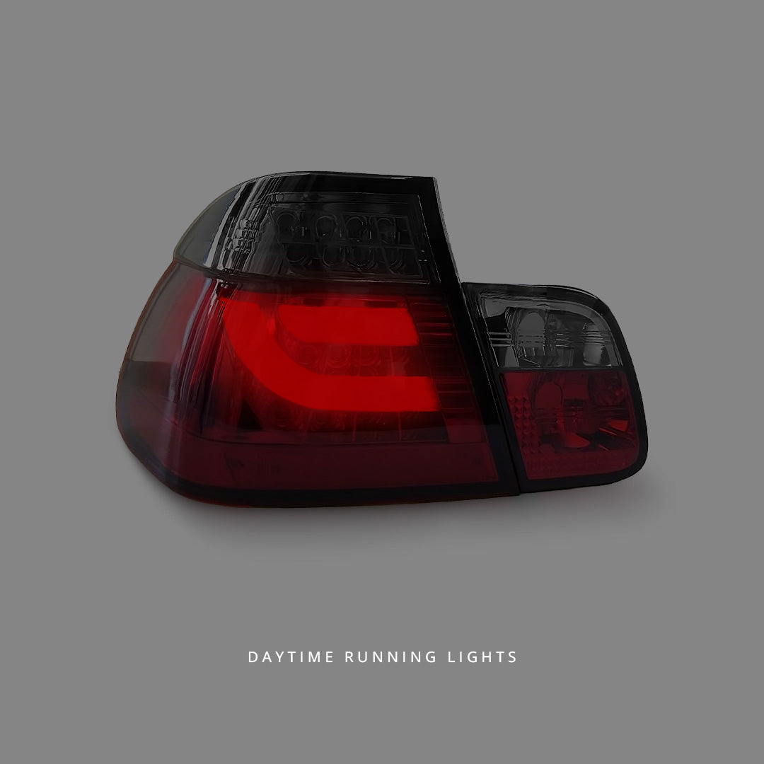 BMW 3 Series E46 (1998 - 2001) Smoke Red LED 3D Tail Lights LH + RH