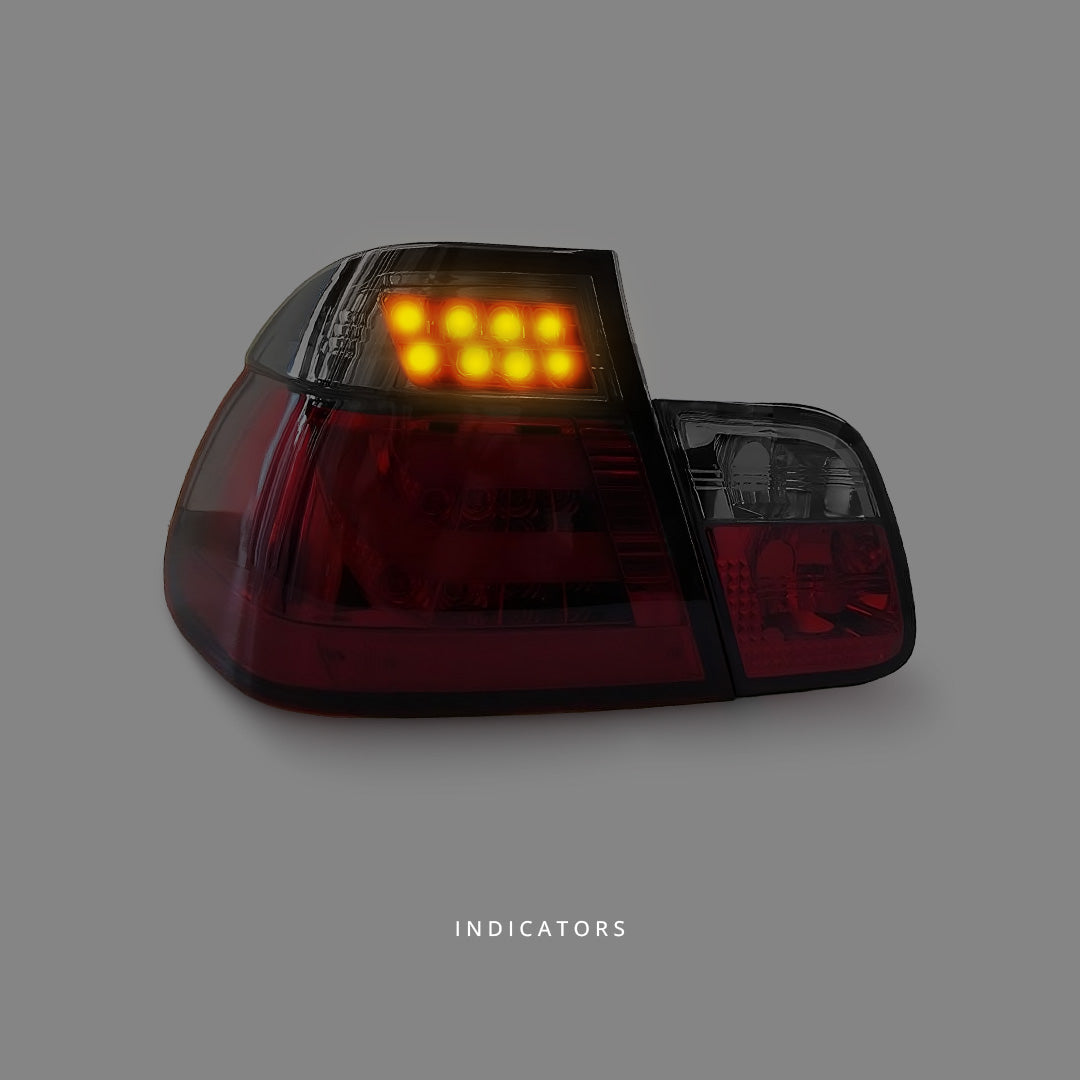 BMW 3 Series E46 (1998 - 2001) Smoke Red LED 3D Tail Lights LH + RH