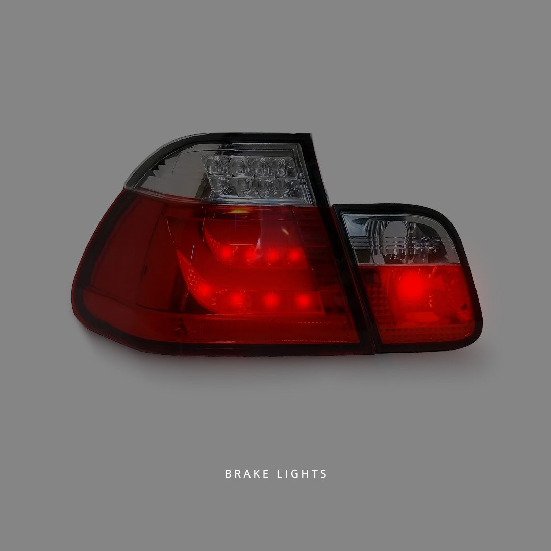 BMW 3 Series E46 (1998 - 2001) Clear Red LED 3D Tail Lights LH + RH