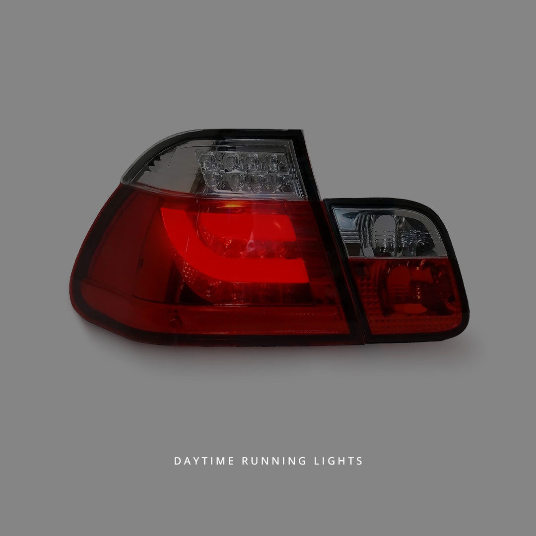 BMW 3 Series E46 (1998 - 2001) Clear Red LED 3D Tail Lights LH + RH