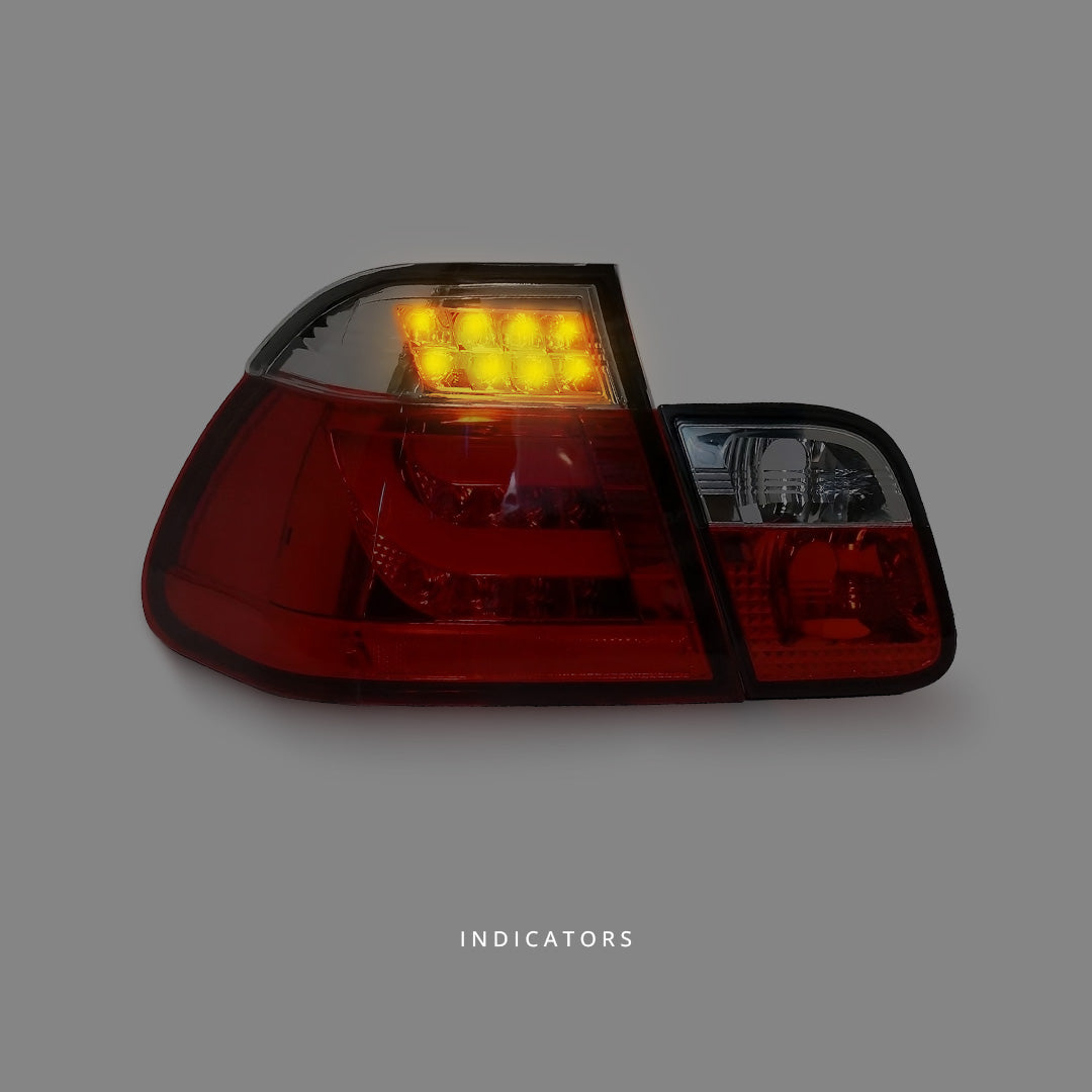 BMW 3 Series E46 (1998 - 2001) Clear Red LED 3D Tail Lights LH + RH