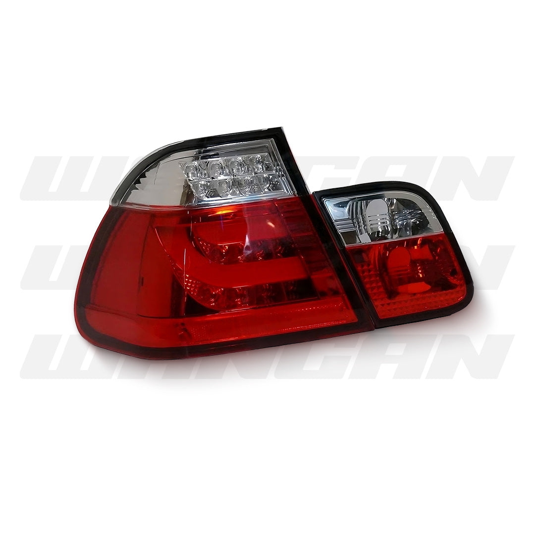 BMW 3 Series E46 (1998 - 2001) Clear Red LED 3D Tail Lights LH + RH
