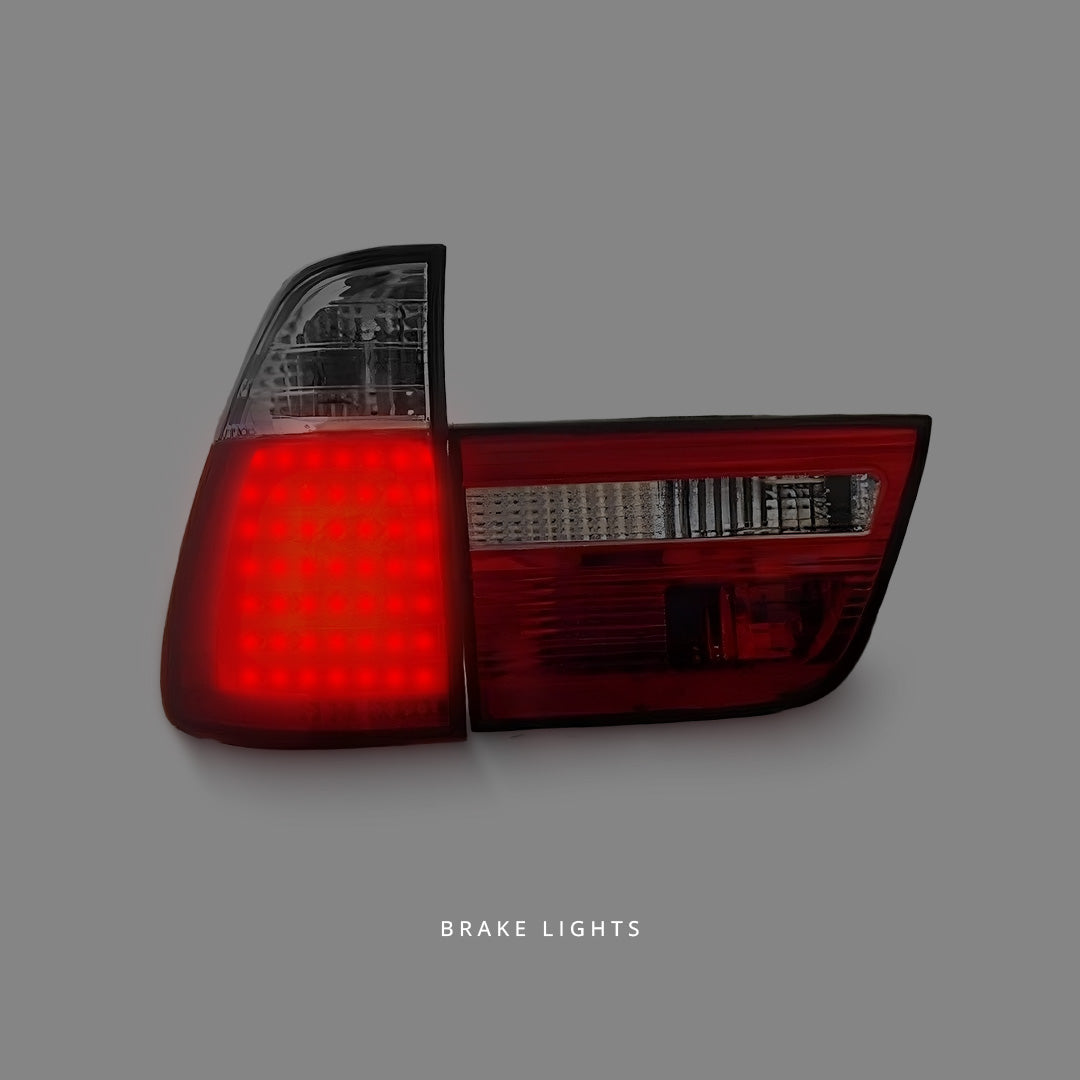 BMW X5 E53 (1999 - 2002) Clear Red LED Tail Lights LH + RH