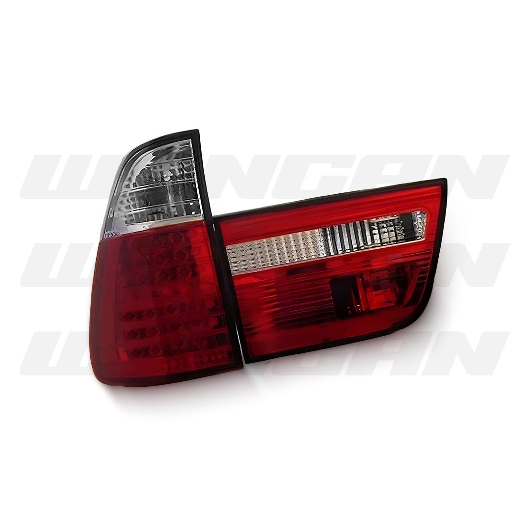 BMW X5 E53 (1999 - 2002) Clear Red LED Tail Lights LH + RH