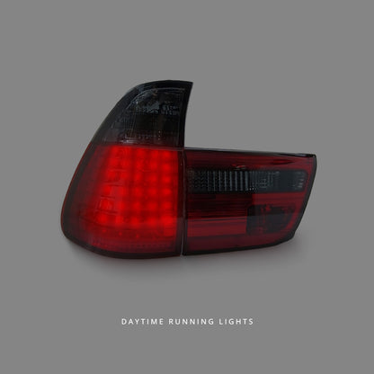 BMW X5 E53 (1999 - 2002) Smoked Red LED Tail Lights LH + RH
