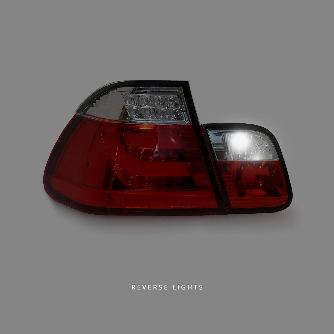 BMW 3 Series E46 (1998 - 2001) Clear Red LED 3D Tail Lights LH + RH