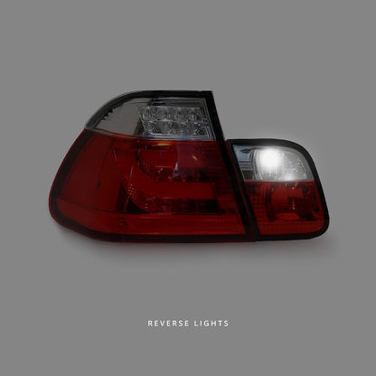 BMW 3 Series E46 (1998 - 2001) Clear Red LED 3D Tail Lights LH + RH